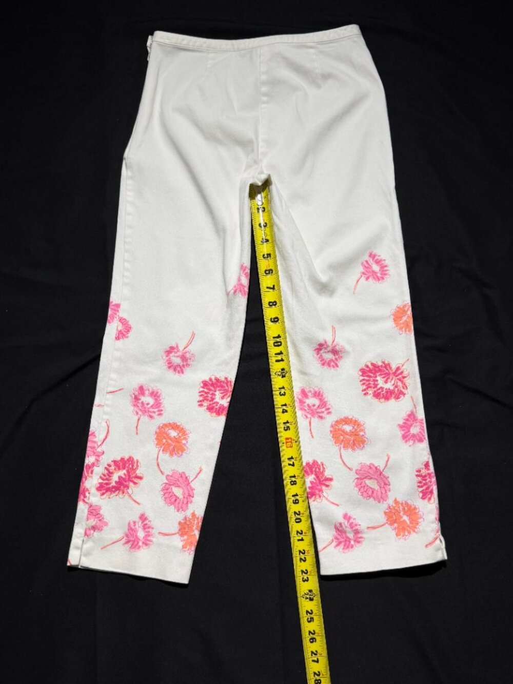 Sigrid Olsen Sport Womens Pants 8 White Multi Floral Cropped Stretch - Picture 5 of 8